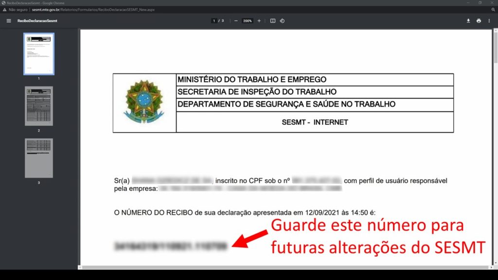 como-registrar-o-sesmt-número-do-recibo